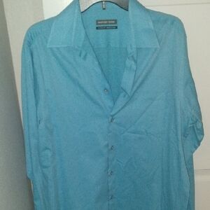 Geoffrey Beene Turquoise Casual Button Down Shirt